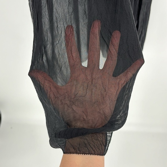 Eileen Fisher Silk Chiffon Sleeveless Black Dress Women’s Size Medium - Picture 4 of 8